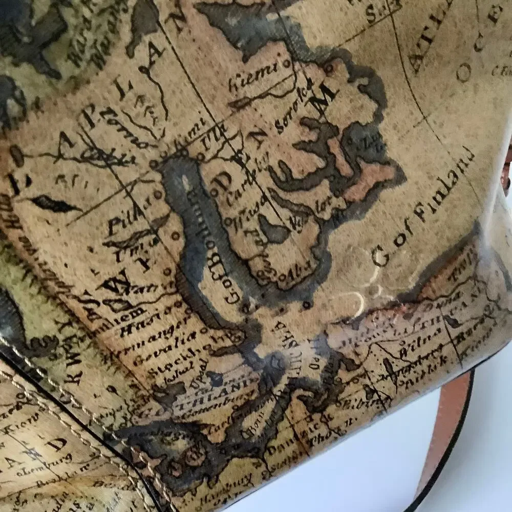 Patricia Nash Leather Adjustable Crossbody Bag European Map